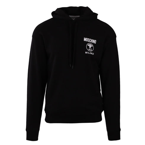 Moschino Double Question Mark Logo Black Hoodie 221ZPA17039028 1555